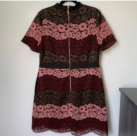 ππ Ted Baker Jaseyy Sheath Lacey Dress Crew Neck Short-Sleeve PTP: 20" - Picture 11 of 16